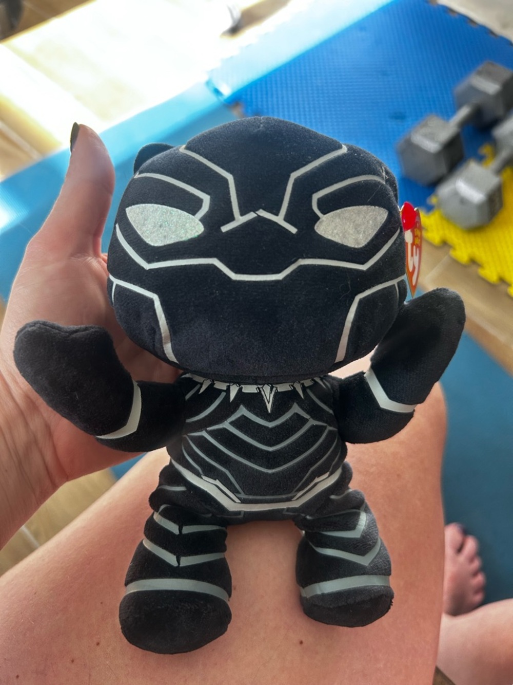 Ty Black Panther Plush Toy - Black, Silver